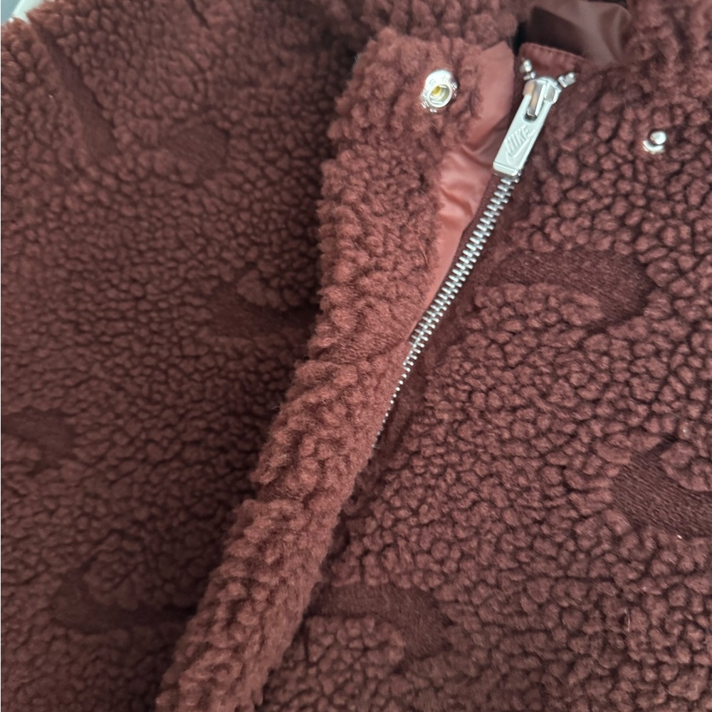 Nike Women's Brown Fleece Coat - Picture 3 of 6